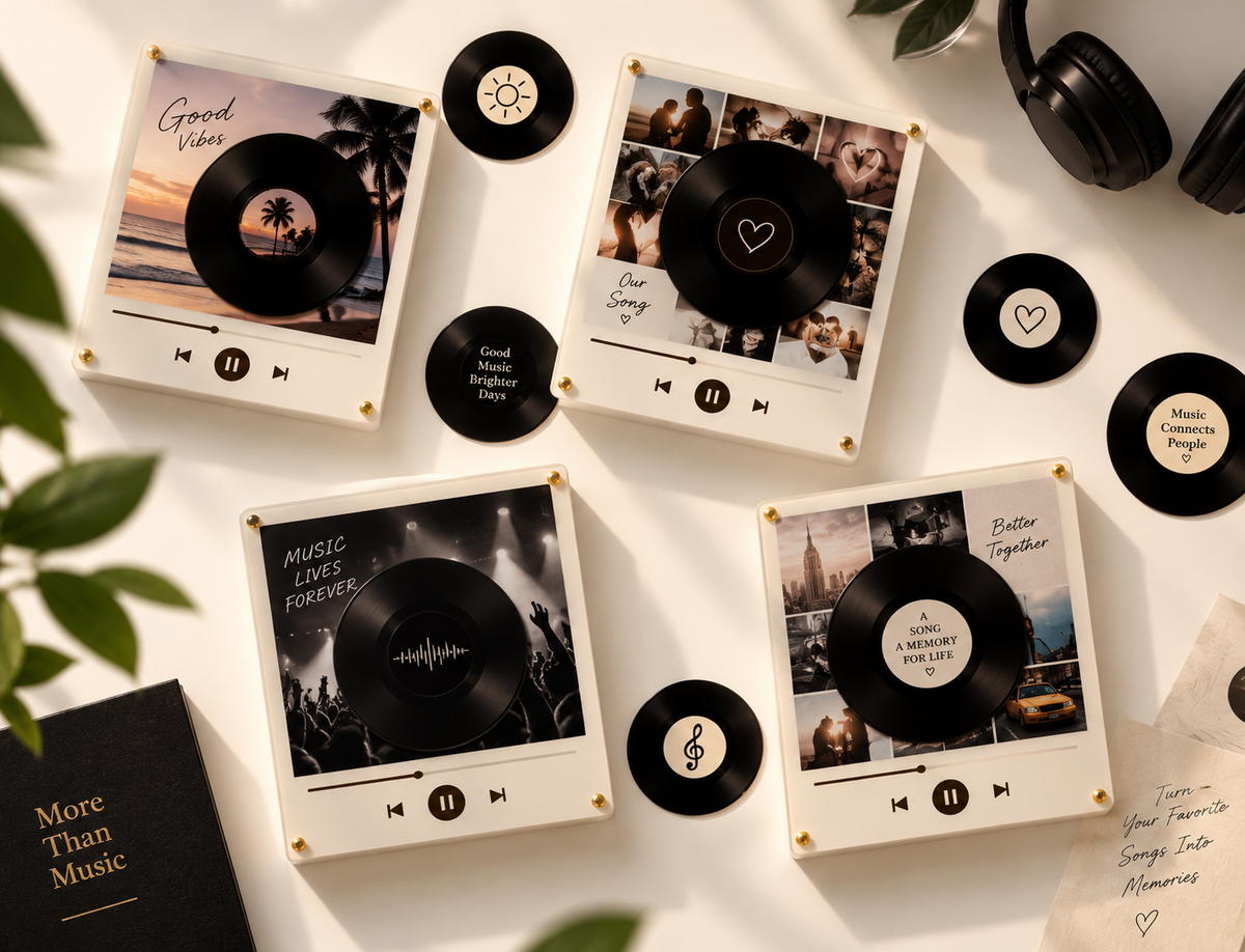 VinylSongBox mini vinyl music box with custom song disc