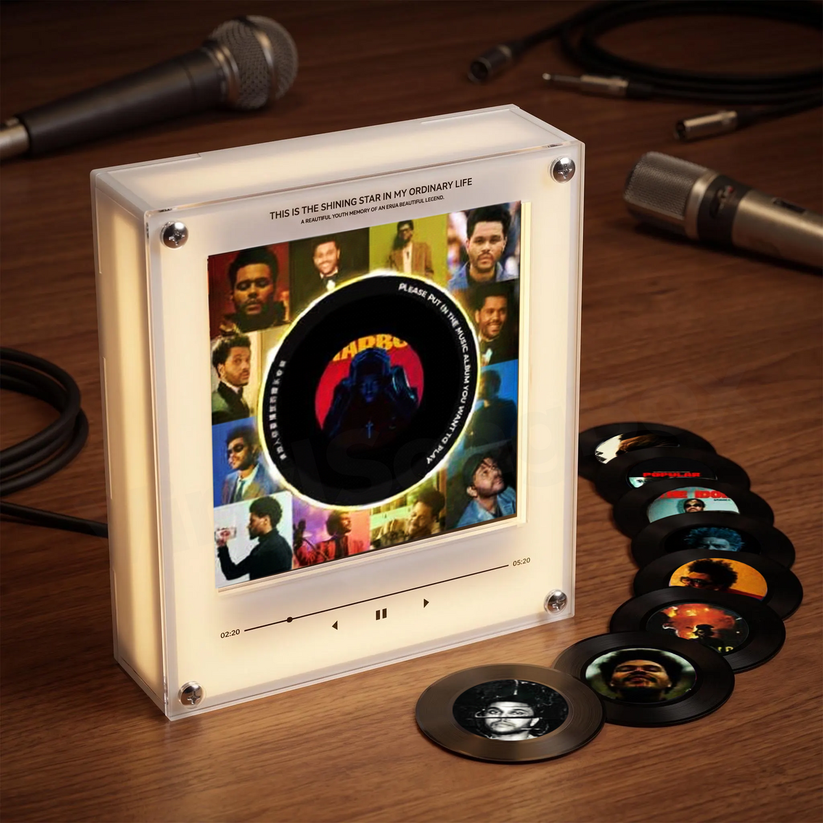 Personalized Song Vinyl Box — Custom Mini Vinyl Music Player | The Weeknd Session