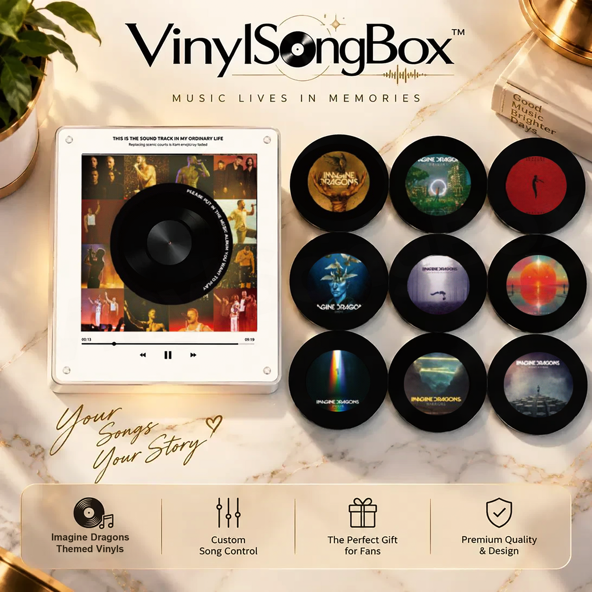 Personalized Song Vinyl Box — Custom Mini Vinyl Music Player | The Imagine Dragons  Session