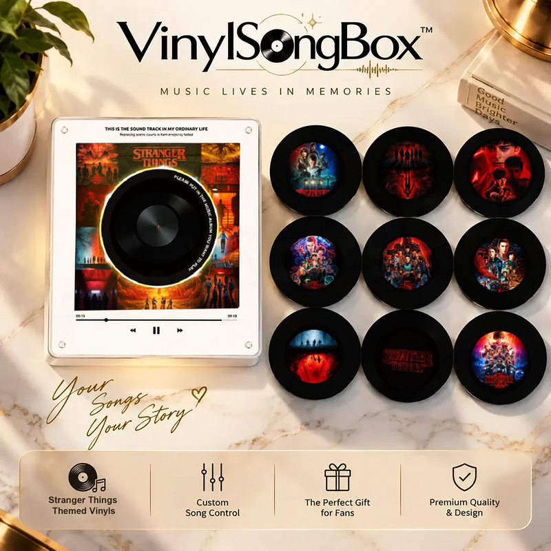 Personalized Song Vinyl Box — Custom Mini Vinyl Music Player | The Stranger Things  Session