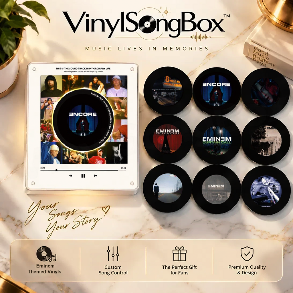 Personalized Song Vinyl Box — Custom Mini Vinyl Music Player | The Eminem Session