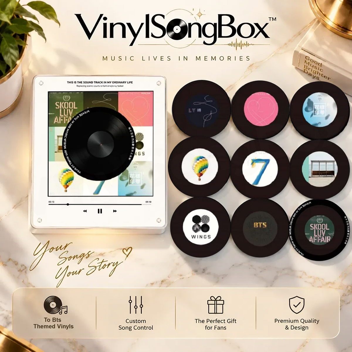 Personalized Song Vinyl Box — Custom Mini Vinyl Music Player | The BTS Session