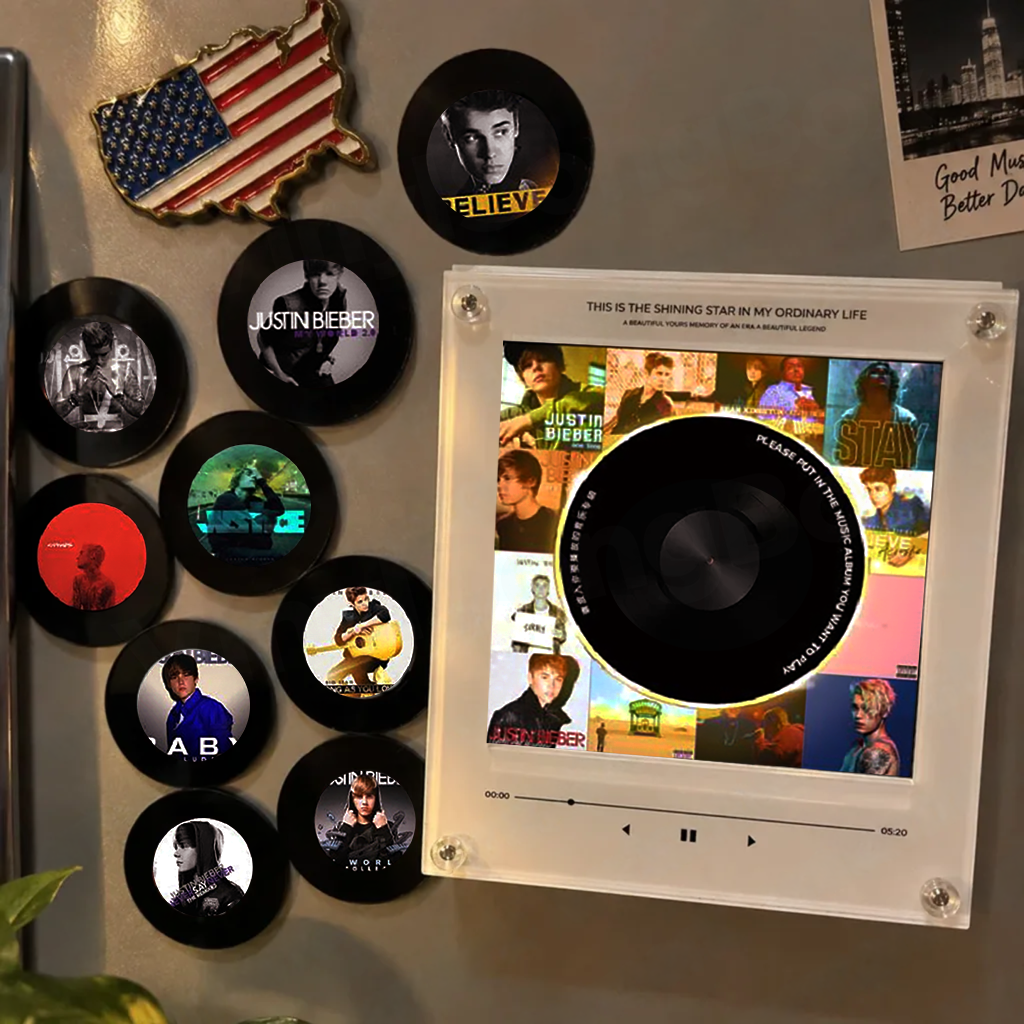 Personalized Song Vinyl Box — Custom Mini Vinyl Music Player | The Justin Bieber Session