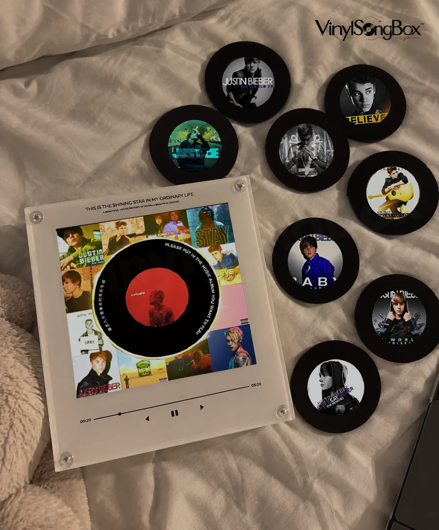 Personalized Song Vinyl Box — Custom Mini Vinyl Music Player | The Justin Bieber Session