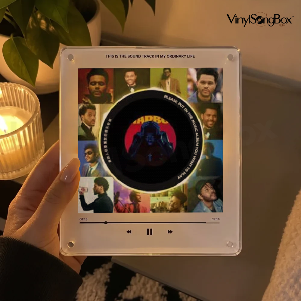 Personalized Song Vinyl Box — Custom Mini Vinyl Music Player | The Weeknd Session